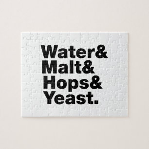 Beer = Water & Malt & Hops & Yeast. Jigsaw Puzzle