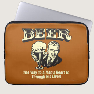Beer: Way To Mans Heart Through Liver Laptop Sleeve