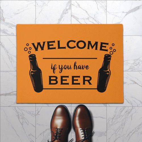 Beer Welcome Home Gold Doormat