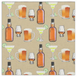 Beer Whiskey and Cocktails on Linen Fabric