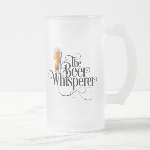 Beer Whisperer Frosted Glass Beer Mug