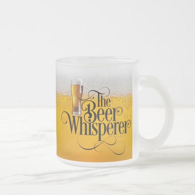 Beer Whisperer Frosted Glass Coffee Mug (Right)