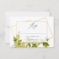 Beer Willow Greenery and Gold Geometric Wedding