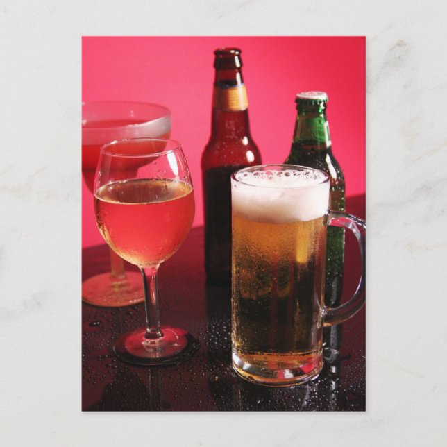 Beer, wine, and margarita postcard (Front)