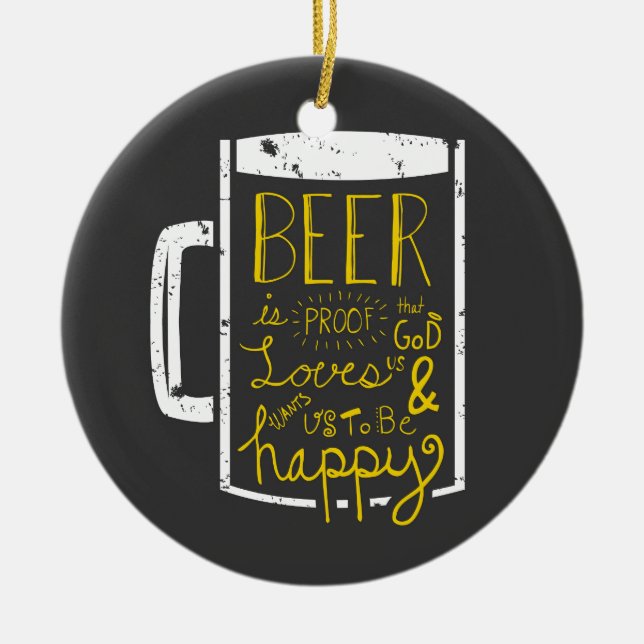 Beer Wisdom Ceramic Ornament (Front)