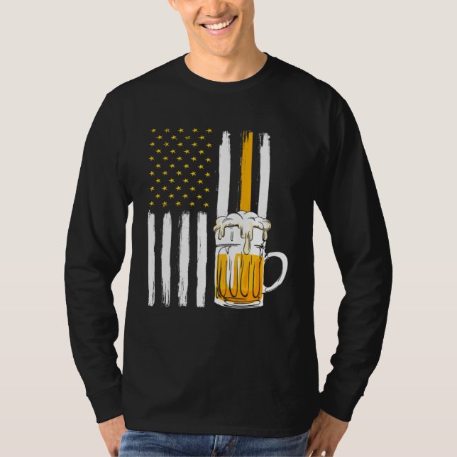 Beerfest Beer Brewery Beerfest American Flag T-Shirt (Front)