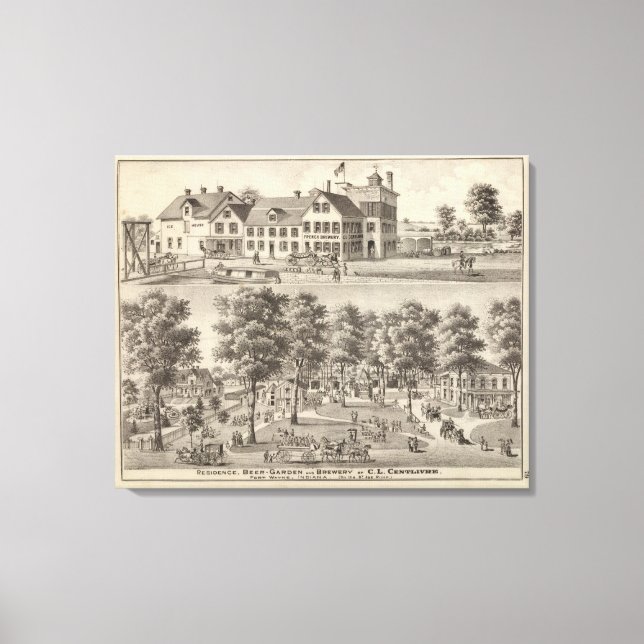 Beergarden and brewery of CL Centlivre Canvas Print (Front)
