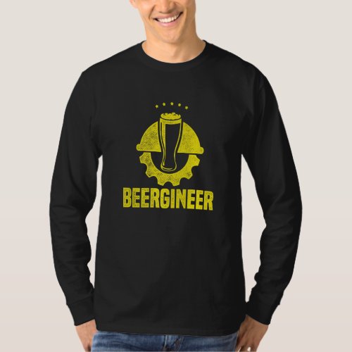Beergineer Graphic Homebrewing Winemaking Brewery  T_Shirt