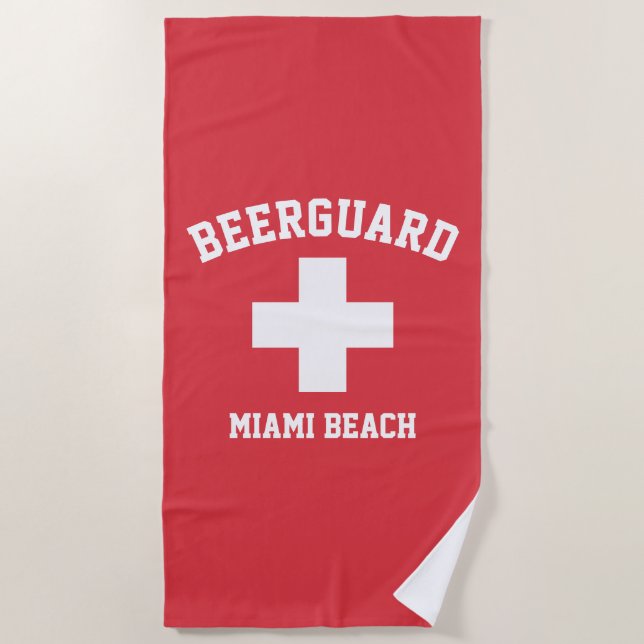 Beerguard Lifeguard Personalize Beach Towel (Front)