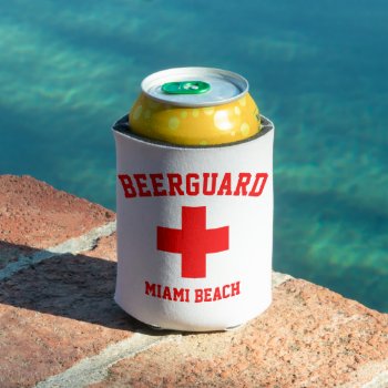 Beerguard Lifeguard Personalize Can Cooler by WRAPPED_TOO_TIGHT at Zazzle