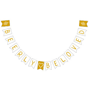 Beerly Beloved Co-Ed Wedding Bridal Shower Bunting Flags
