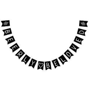 Beerly Beloved Co-Ed Wedding Bridal Shower Bunting Flags