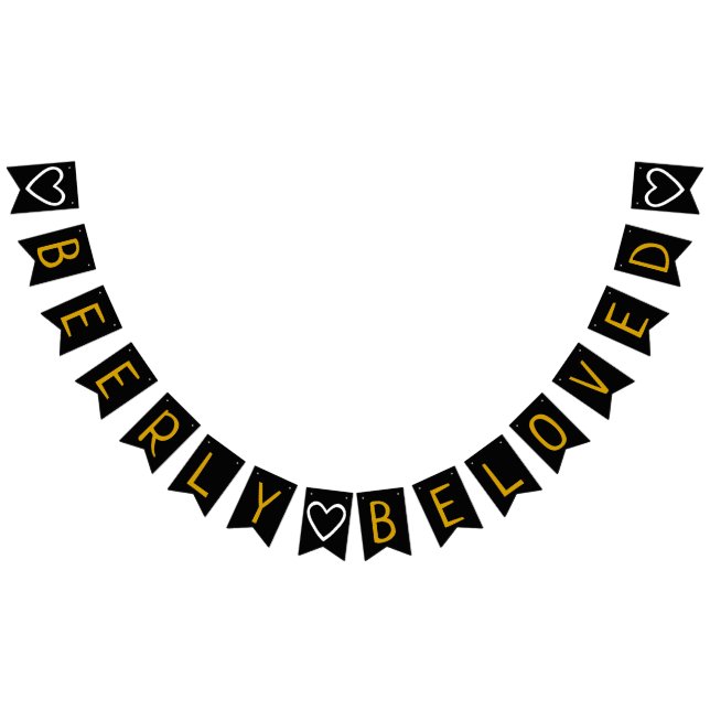 Beerly Beloved Co-Ed Wedding Bridal Shower Bunting Flags (All)