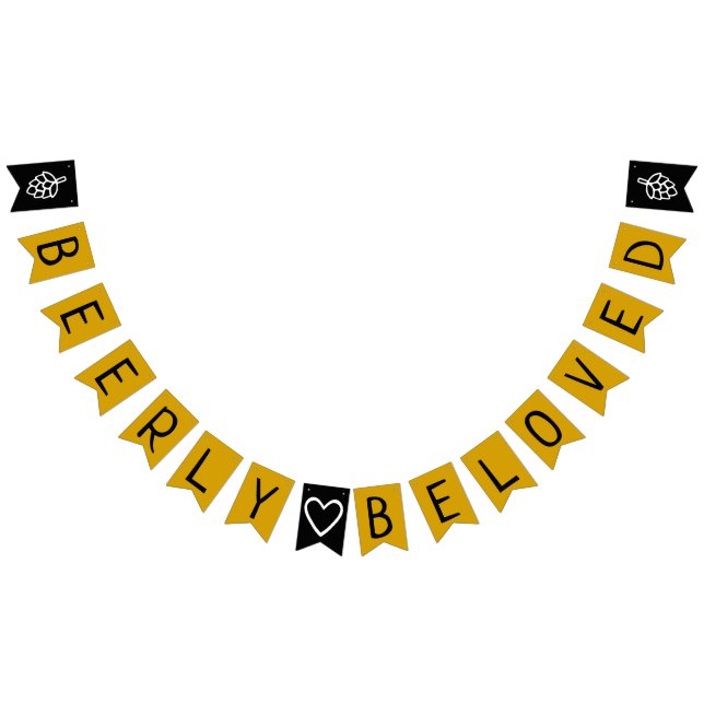 Beerly Beloved Co-Ed Wedding Bridal Shower Bunting Flags (All)