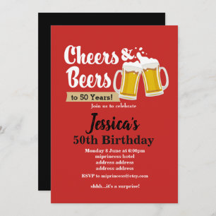 Beers birthday invitation, cheers to any years! invitation