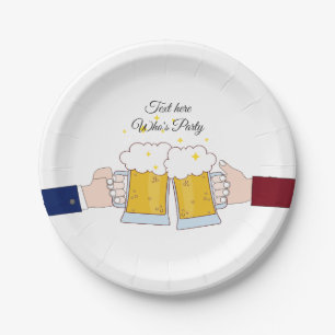 beers cheers, adult birthday, wedding, Paper Plate
