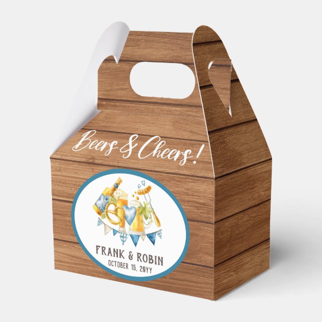 Beers & Cheers Oktoberfest Party Rustic Bavarian Favor Boxes (Front Side)