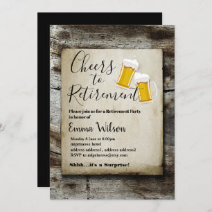 beers, cheers, retirement invitation