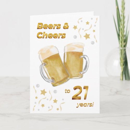 Beers  Cheers Twenty_First Birthday Card