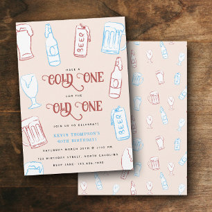 Beers Rustic Hand Drawn Whimsical Beer Birthday Invitation