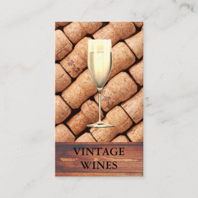 Beers Rustic Wood | Champagne | Winery Business Card (Front)