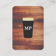 Beers Rustic Wood Square Element With Monogram Business Card at Zazzle