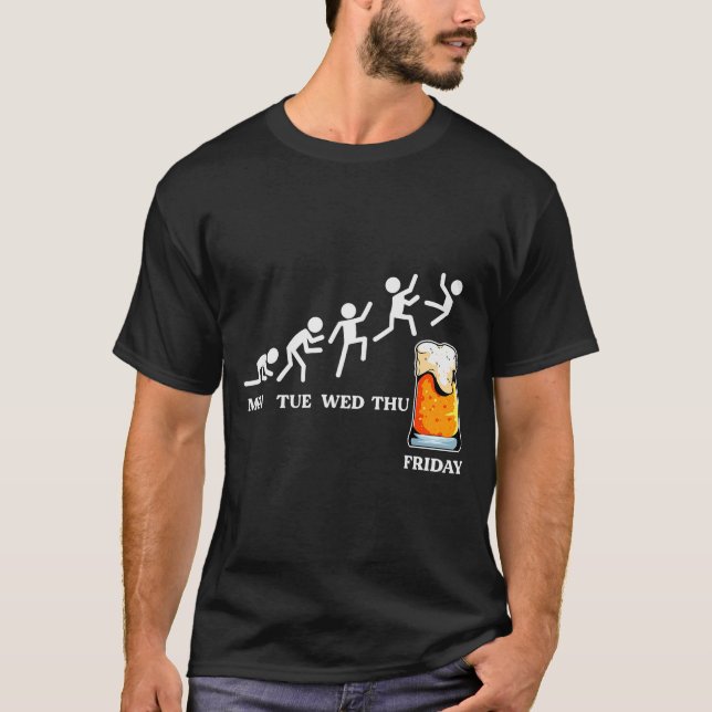 Beervolution Beer Evolution Week Friday Funny  T-Shirt (Front)