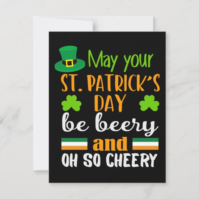 Beery Cheery St. Patrick's Day Greeting Card (Front)