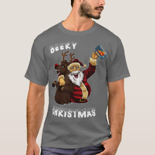 Beery Christmas Santa Claus Drinks Beer T-Shirt