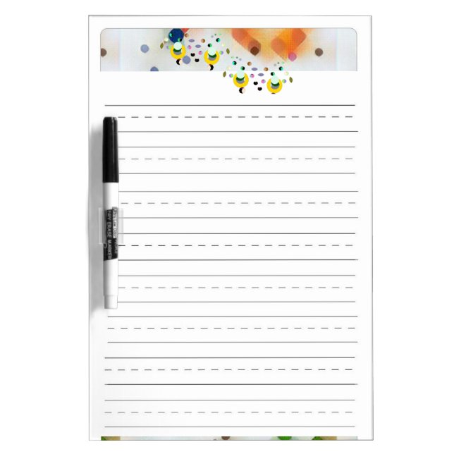Bees ABC Lettering Tracing  Worksheet  Dry Erase Board (Front)