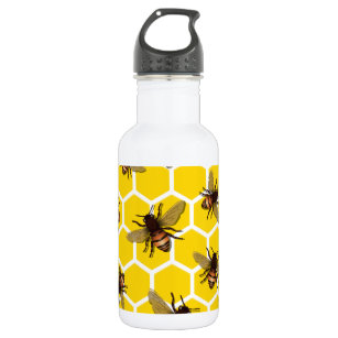 Bees All Over Honeycomb Beekeeper Bee Apiary Stainless Steel Water Bottle