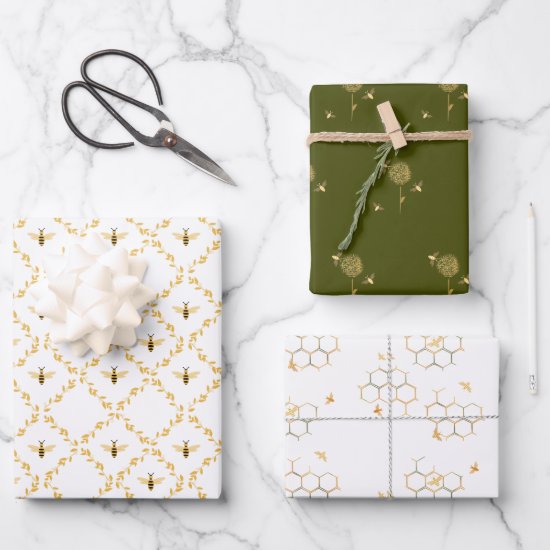 Bees and Beehives Wrapping Paper Assortment