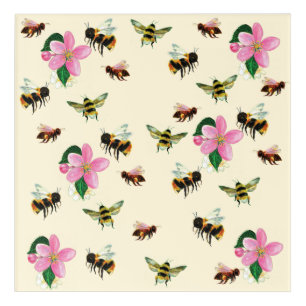 Bees and bumblebees & fruit blossoms acrylic print
