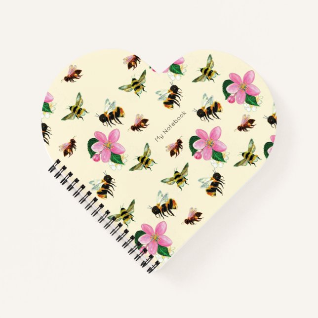 Bees and Bumblebees Personalized Notebook (Front)