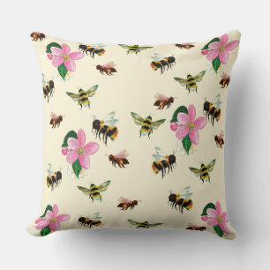  Bees and bumblebees  Throw Pillow