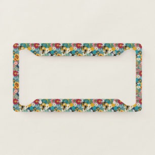 Bees and Florals Bee Flower Pattern License Plate Frame