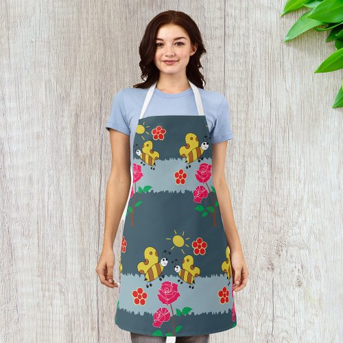 Bees And Flowers Apron