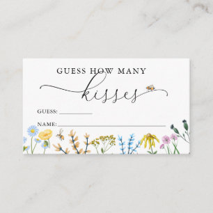 Bees and Flowers Baby Shower Kisses Game Enclosure Card
