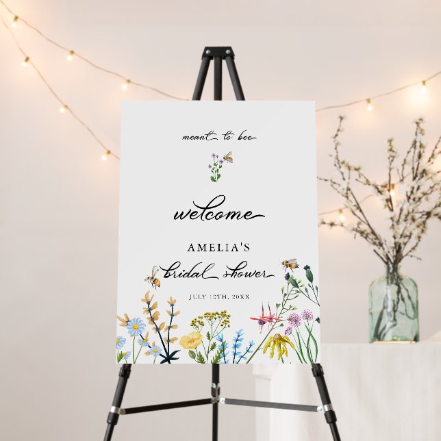 Bees and Flowers | Bridal Shower Welcome Poster (In Situ (Stand))