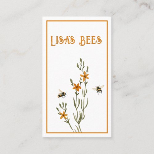 Bees and Flowers Fresh Honey Business Card