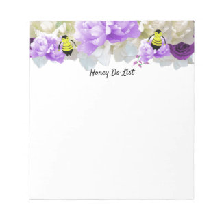 Bees and Flowers Honey Do List Notepad