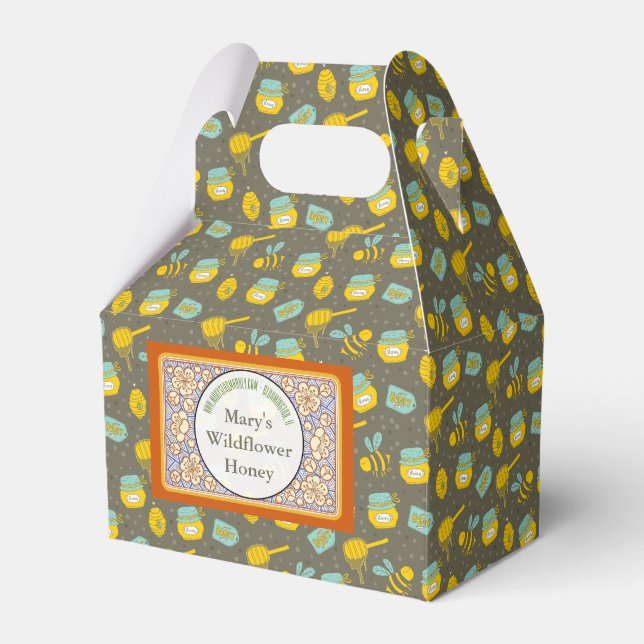 Bees and Honey Spoon Point of Sale Favor Boxes (Front Side)