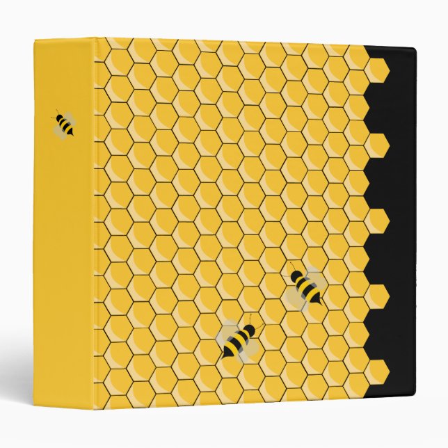 Bees And Honeycomb 3 Ring Binder (Front/Spine)