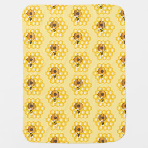 Bees and Honeycomb Baby Blanket