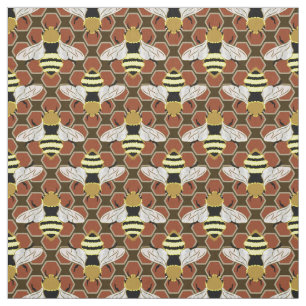 Bees and Honeycomb Pattern Fabric