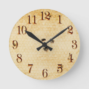 Bees and Honeycomb Round Clock
