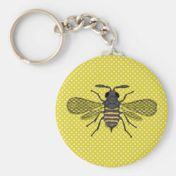 BEES and Honeycomb - Save The Bees Keychain