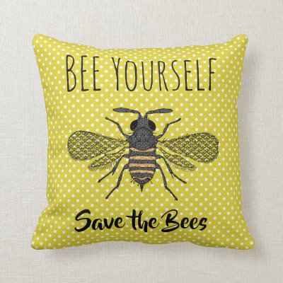 BEES and Honeycomb - Save The Bees Throw Pillow