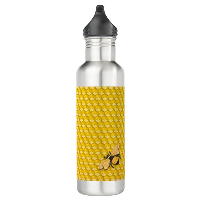 Bees and Honeycomb Stainless Steel Water Bottle (Right)