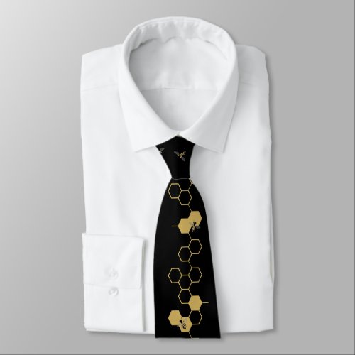 Bees and Honeycomb Tie